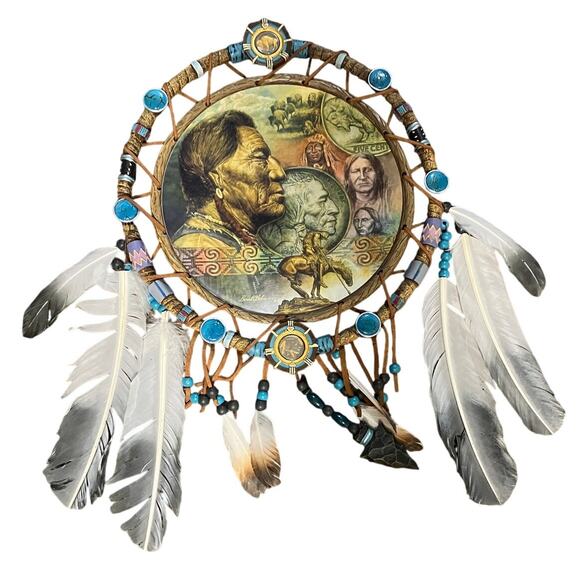 Native American Buffalo Nickel Commemorative Masterpiece Dreamcatcher Bradford - Picture 1 of 10